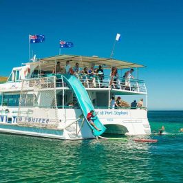 a boat that is floating in the water