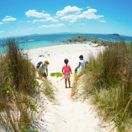 a person standing next to a body of water