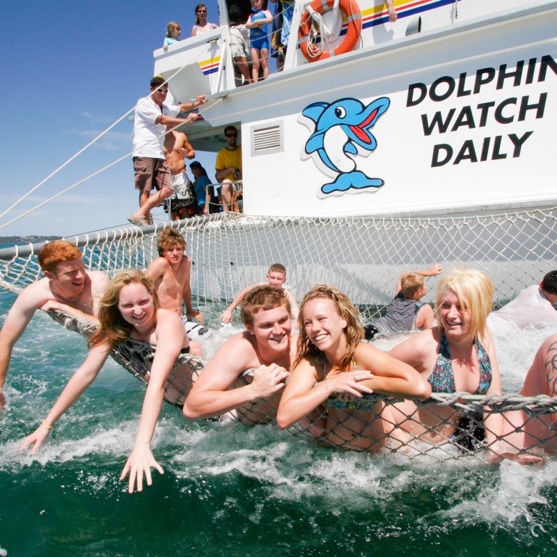 a group of people in the water