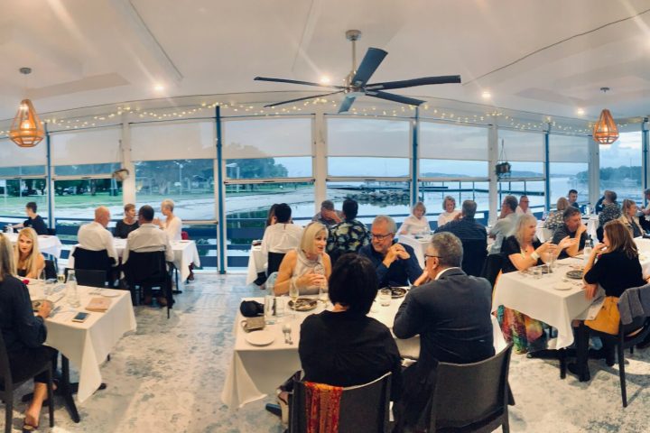 a group of people in a room