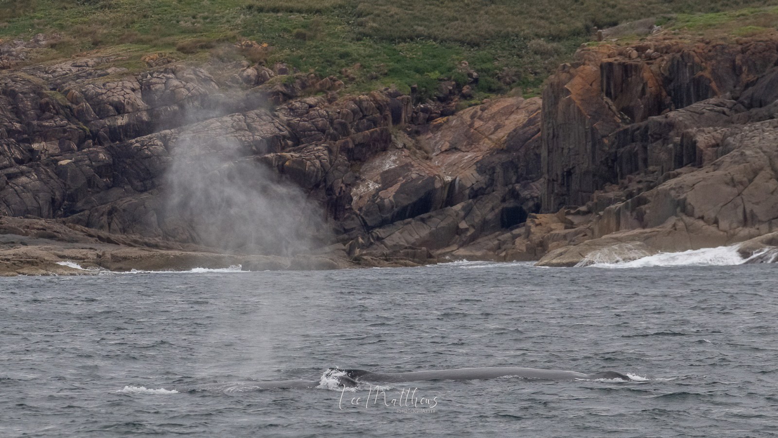 a body of water with a mountain in the background
