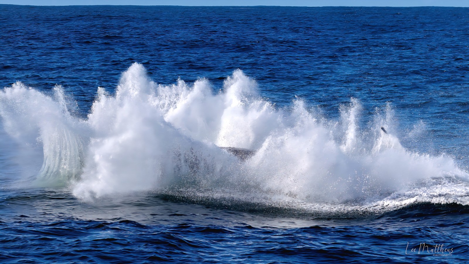 a man riding a wave in the ocean